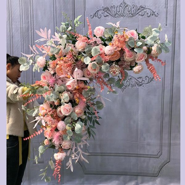 

decorative flowers & wreaths triangular floral wedding decoration artificial decorations corner flower arrangement wall background