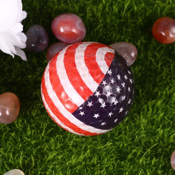 

golf balls 2pcs us flag pattern practice simulation rubber training sports double layers