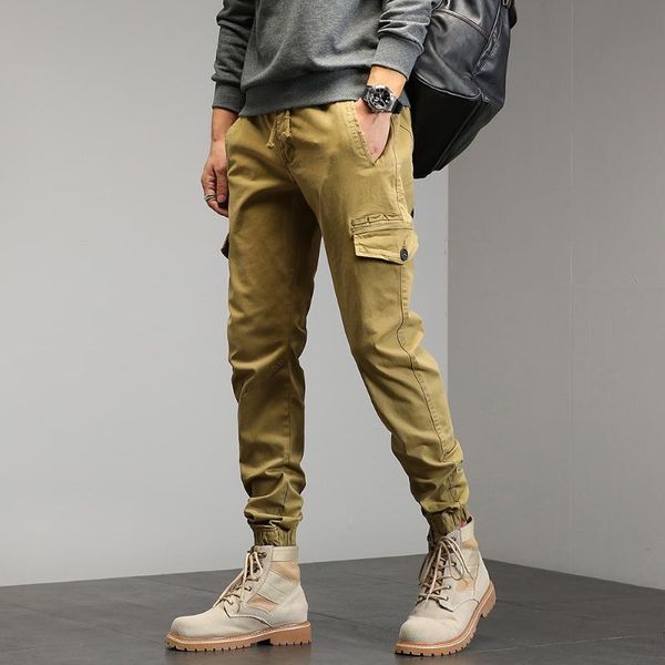

men's pants cargo men 2021 fall and winter thick money multiple pockets cotton outdoor sport casual speed work trousers mens, Black