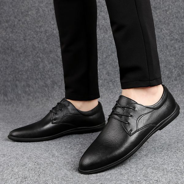 

dress shoes fashion men's breathable casual oxfords outdoor trend men platform black lace up sewing sneakers oyi6