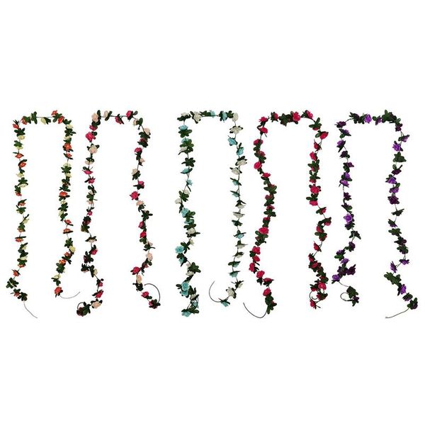 

5pcs artificial rose vine, wedding backdrop arch wall decor, fake hanging plant ivy for table festival party decor decorative flowers & wrea