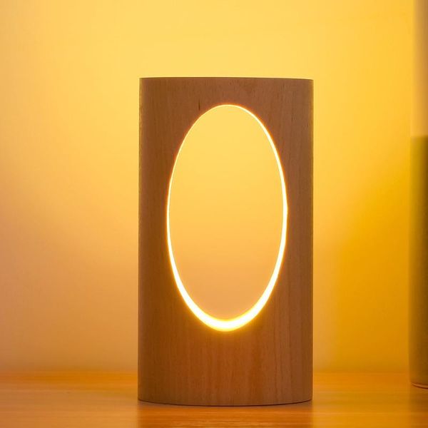 

table lamps smart solid wood led night light, modern and simple, european, japanese usb lamp