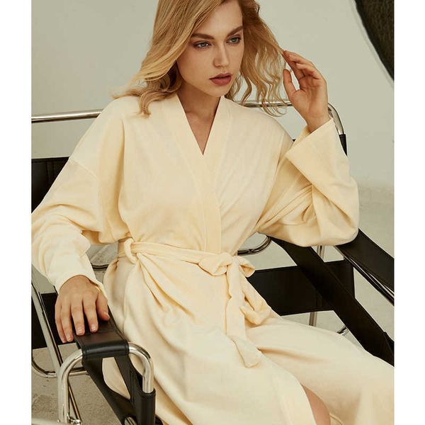 

yaoting new pajamas women's autumn and winter long sleeve cardigan women's nightgown home simple solid color home clothes women&#0, Black;red