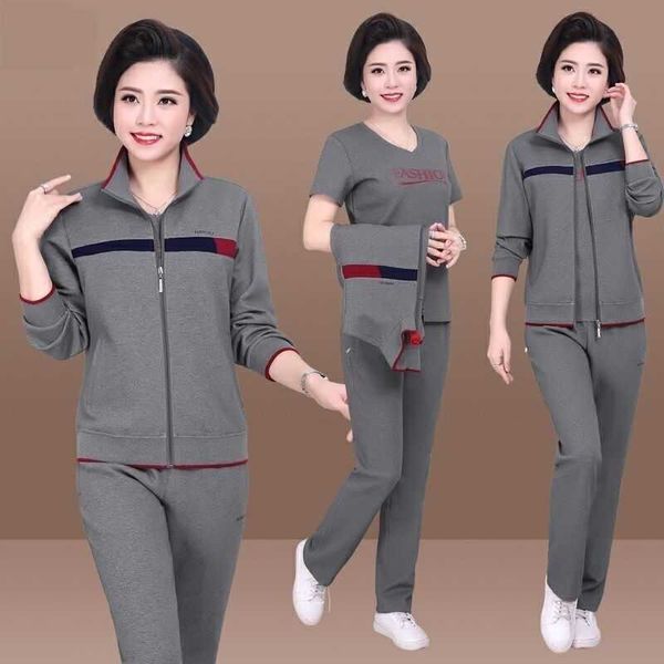 

three-piece set women's jacket and harem mom spring autumn 3-piece two piece pants, White