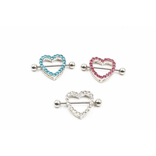 

lot20pcs 16g~1.2mm body jewerly nipple shield ring bar piercing crystal gems, Silver