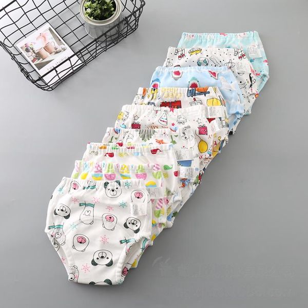 Pantaloni da allenamento per pannolini per bambini 6 strati Garza Intimo per bambini Pannolini lavabili per neonati Pannolini per pannolini in cotone Panno 9 Disegni BT5612