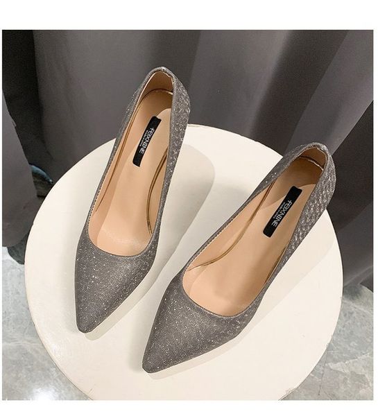

women fashion comfortable pink shining wedding high heel shoes lady cute cool spring party femmes pointed toe, Black