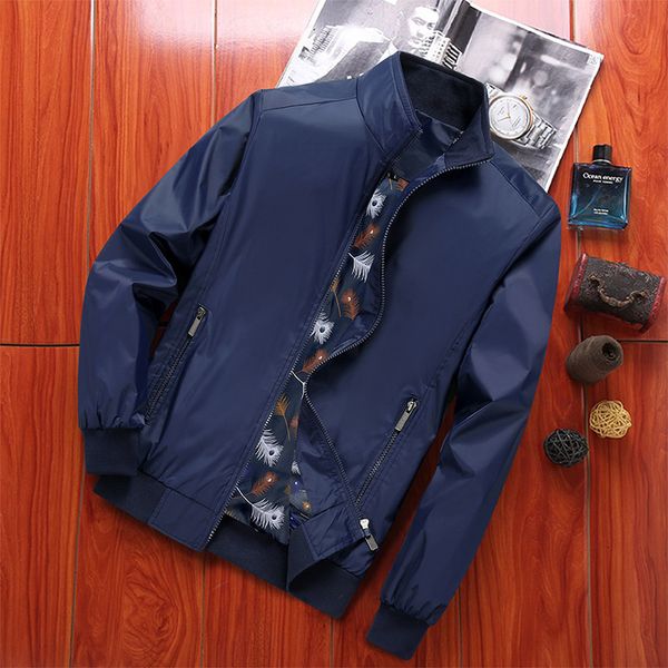 

for jacket middle-aged men's 2020 spring and autumn vertical collar slim fitting father's clothes thin casual, Black;brown