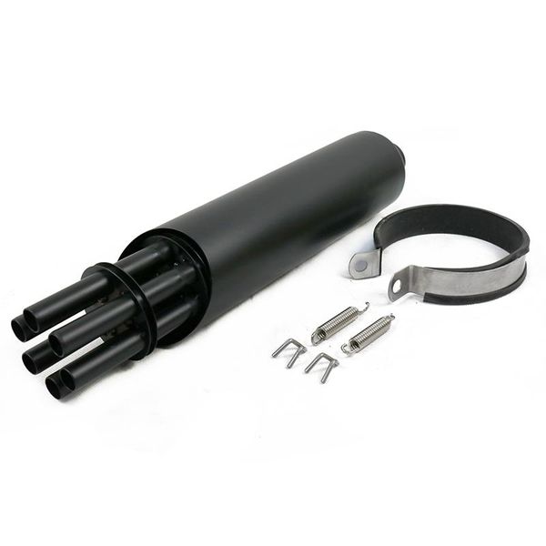 

motorcycle exhaust system universal muffler stainless steel pipe fried street black gatling gun style fit for bike atv scooter