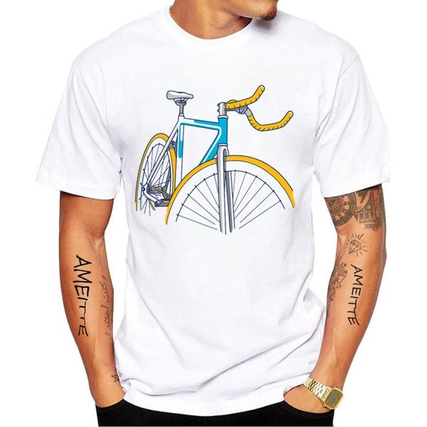

men's t-shirts vintage fixed gear urban culture classic t-shirt summer men short sleeve old bicycles print sport casual hip hop boy te, White;black