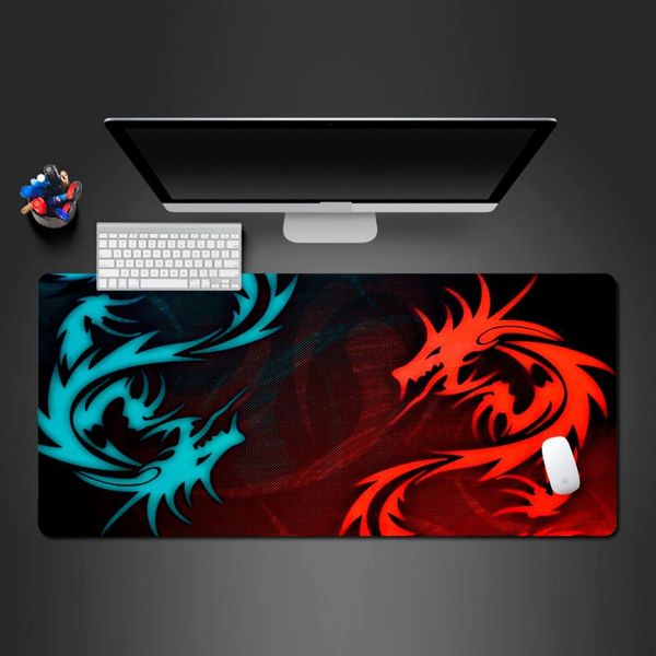 

mouse pads & wrist rests cool blue and red dragon pad rubber lock gamer computer keyboard mat pc gaming to