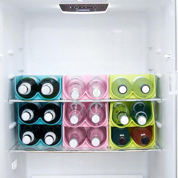 

kitchen storage & organization standing plastic water bottle wine rack organizer stackable for counter pantry fridge xobw
