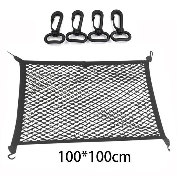 

car organizer 100*100cm trunk luggage net elastic rear cargo storage mesh universal holder