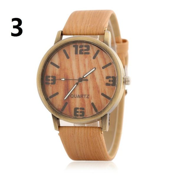 

wristwatches simulation wooden watches women quartz watch casual color leather strap wood male wristwatch relogio masculino, Slivery;brown