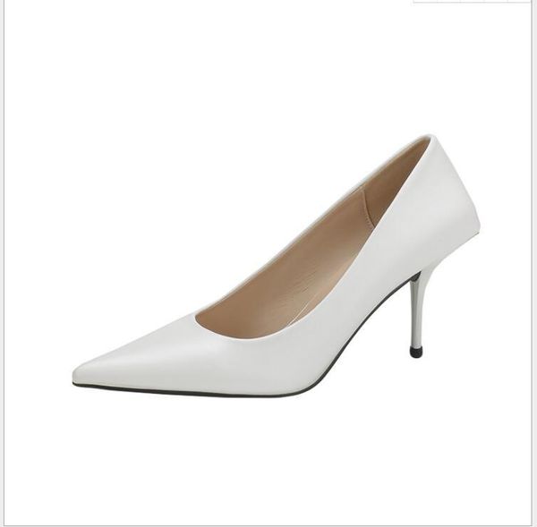 

dress shoes classic stiletto pointed pumps mid high heels women patent leather wedding design sense professional work, Black