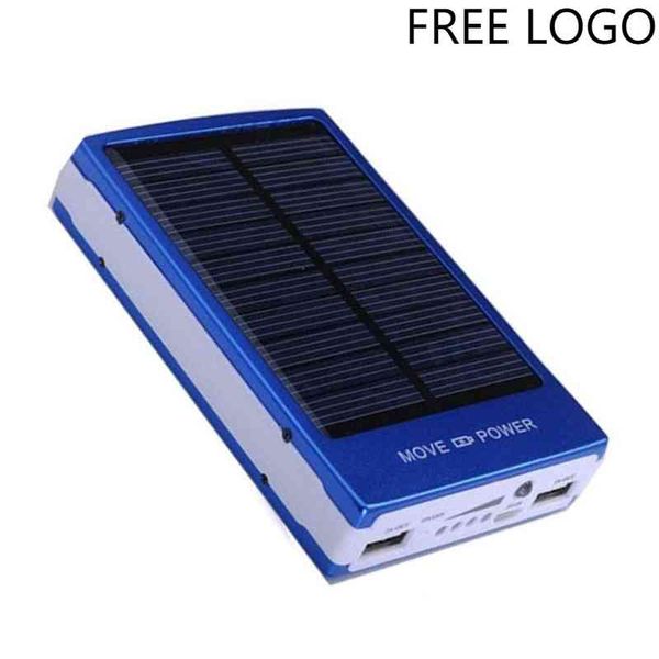 FREE LOGO 30000 mAh Mobile Power Bank Solar Mobile Power Bank Backup Sun Batterie Cargador Solar Ladegerät Back Up Power schnelle Ladegerät