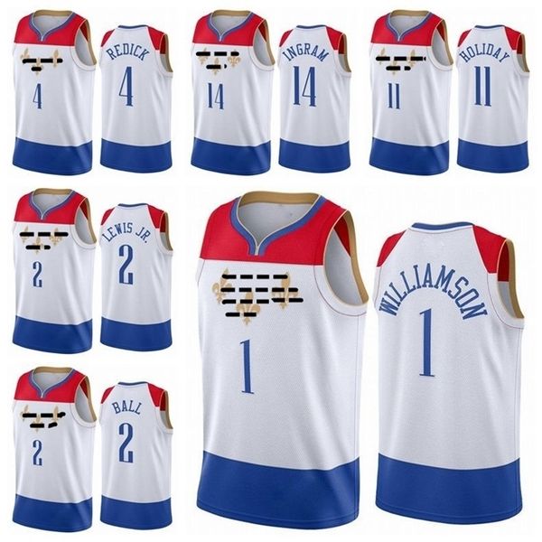 

new orleans\rpelicans\rmen kid zion 1 williamson 2 lewis jr. ingram 2 ball holiday 2020 swingman city basketball jersey edition s-xxxl, Black