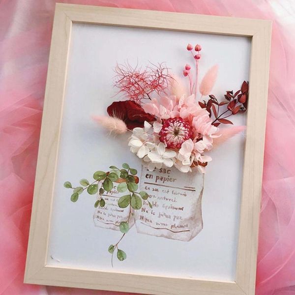 

frames fake flower dried po frame ornaments hanging sticker wall diy decor artificial handmade e7h0