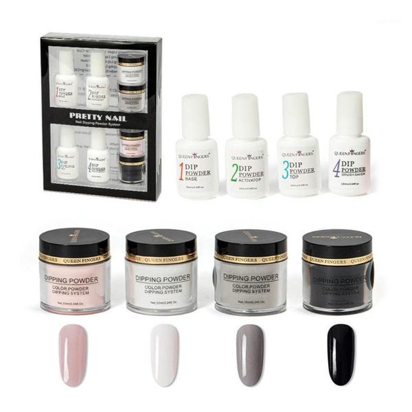 

dipping nail powder set shiny glittering sequins dust power with system decoration glitter kit1, Silver;gold