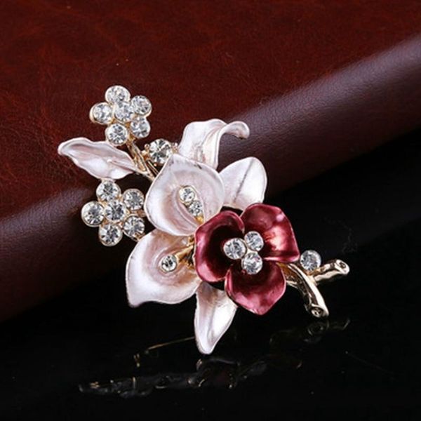 

pins, brooches creative women drip flower pins romantic for, Gray