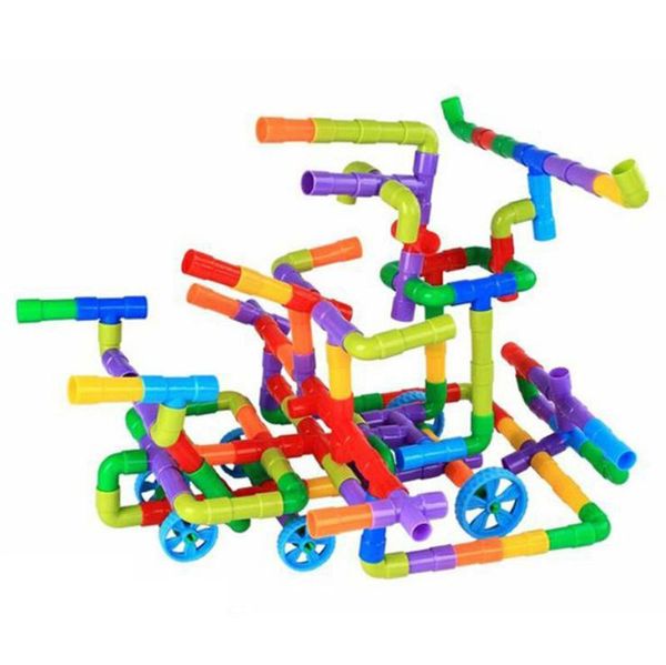 

diy water pipe building blocks toys for children kids tunnel construction educational stem designer toys brick for boy girl gift