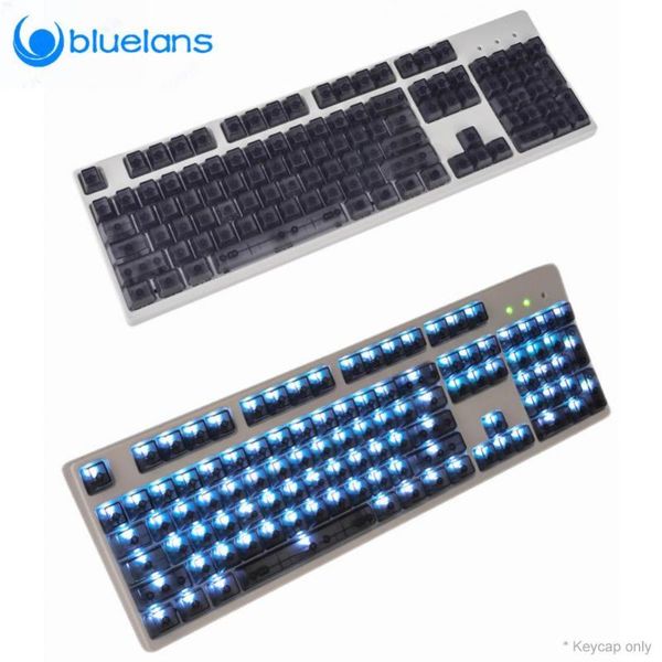 

keyboards 104 keys mechanical keyboard abs spacebar keycaps blank switches solid color transparent non-fading