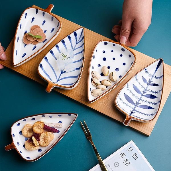 

storage bottles & jars purchase wholesale nordic ceramics dried fruit tray living room snack creative leaves seasoning dish set sauce dishes