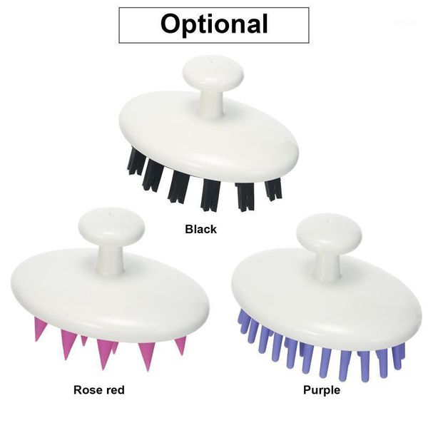 

shampoo brush silicone head body scalp massage pet hair brushes comb washing shower bath brush1, Silver