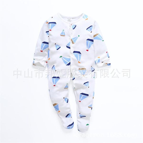 

footies baby boy footed pajamas with cute print snap-up long sleeves sleepers clothes 0-18 months, Blue