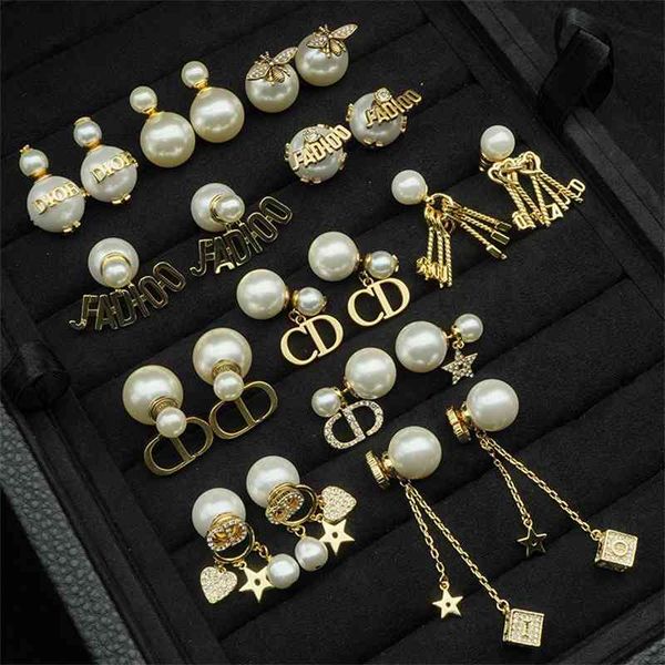 

home pearl pig nose letter earrings jewelry, Silver