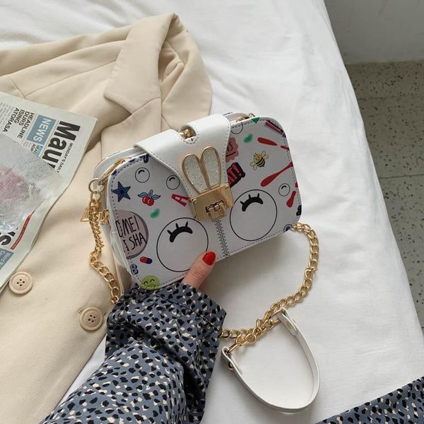 

original brand women bag fashion shoulder printing chain elegant messenger square multifunctional frame bags