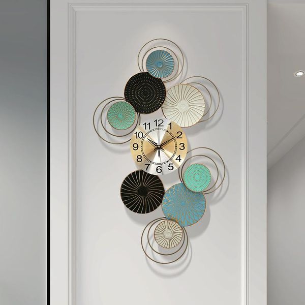 

wall clocks large nordic clock fashion light luxury living room home creative watch mute net red decoration dk50wc