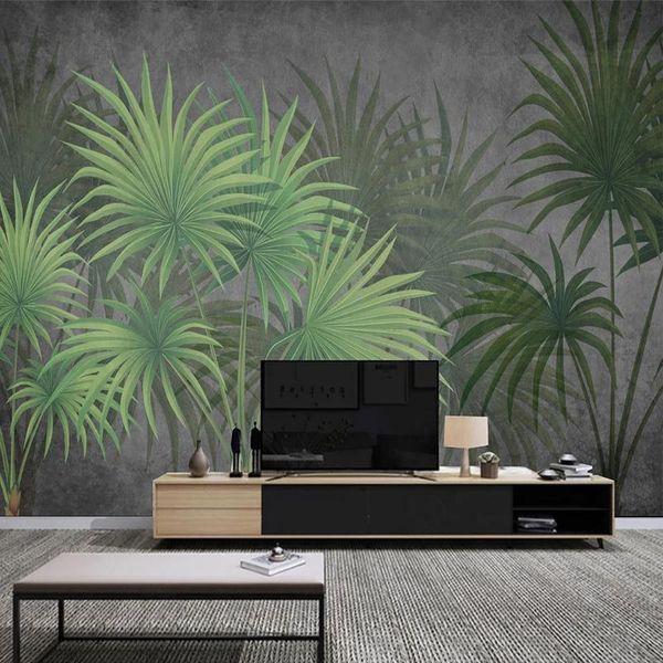 

wallpapers custom mural wallpaper 3d nordic tropical plants green leaf oil painting living room tv sofa bedroom home decor papel de parede