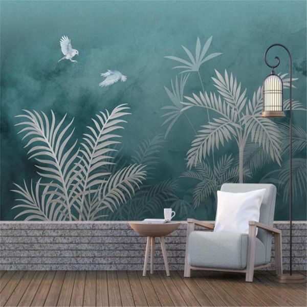 

wallpapers custom po wallpaper 3d tropical plant leaves murals living room bedroom home decor wall painting papel de parede papers