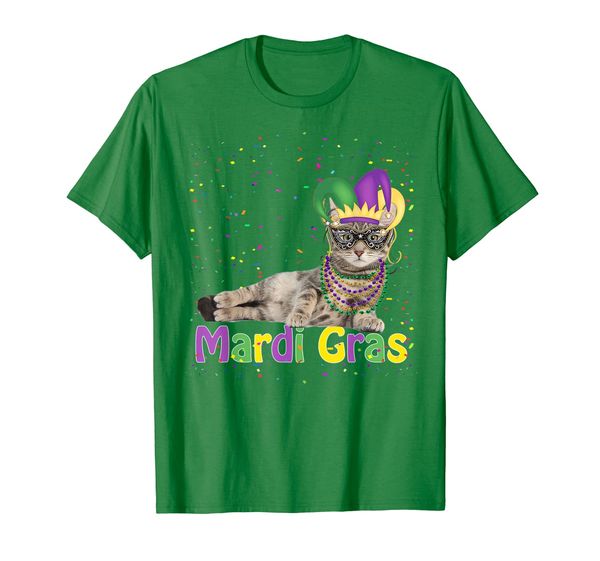 

Mardi Gras Cat Shirt Mardi Gras Bead Jester Hat Costume Gift, Mainly pictures