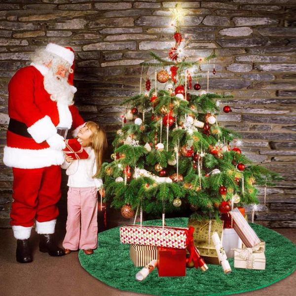 

christmas decorations 2021 tree green yellow skirt base floor mat cover xmas ornament santa claus deer