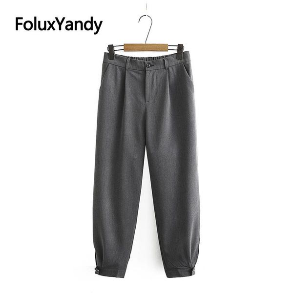 

women's pants & capris england style loose trousers plus size 3 4 5 xl pleated ankle-length large harem kkfy4950, Black;white