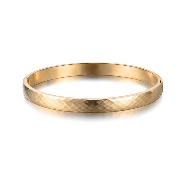 

jeemango classic titanium steel cut surface bracelets & bangles luxury rose gold color wedding bangle jewelry for women b18026, Black