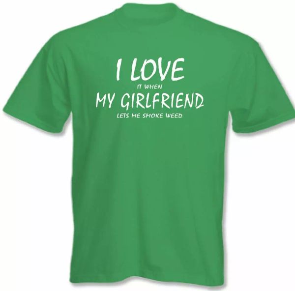 

Grass T-Shirt I Love My Girlfriend Mens Funny, White;black