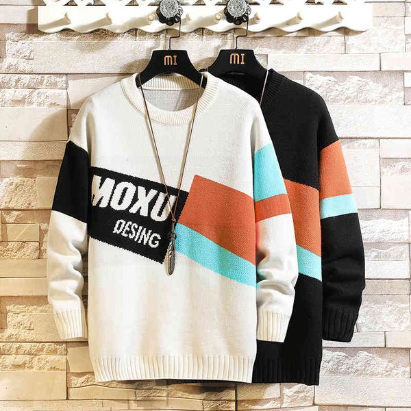 

men's sweaters mode black male neck white hip hop streetwear pull oversized 7xl 6xl long sleeves o ver for spring fall yr9s, White;black