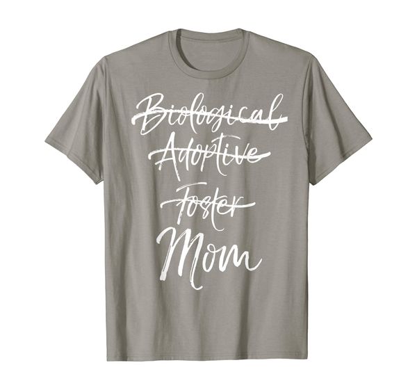

not biological adoptive foster just mom shirt marked out tee, White;black