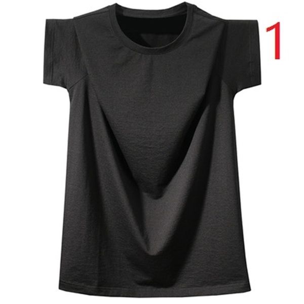 

short-sleeved t-shirt male trend european and american street round neck simple solid color fat plus fertilizer 210420, White;black