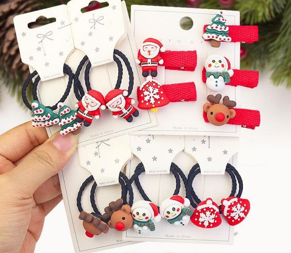 

christmas hair accessories kids girl candy hairpin hair rope christmas barrettes headhand decorations gc622, Slivery;white