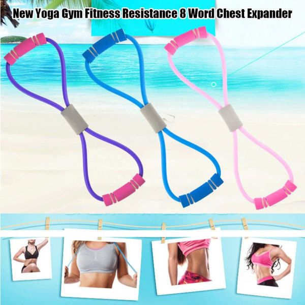 

resistance bands 8 word fitness yoga gum rubber elastic band equipment expander workout gym exercise train