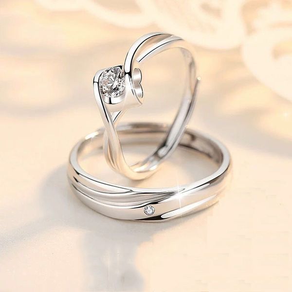 

angel kiss couple ring s925 sterling silver pair of opening adjustable ring for girlfriend marriage proposal engagement wedding anniversary