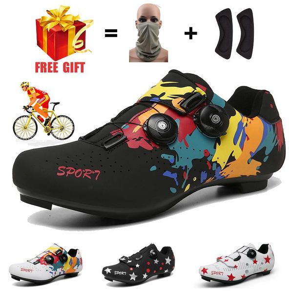 

men's winter mountain thick-soled endurance cycling shoes women man for spd racing sneakers male road tyle biking footwear, Black