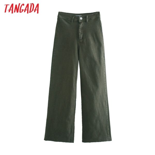 

fashion women amy green wide leg jeans long trousers pockets buttons female pants 4m67 210416, Blue