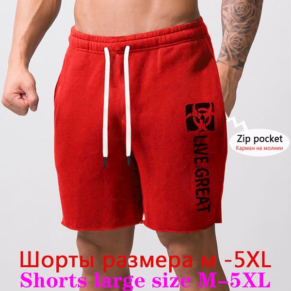 

2020 summer shorts mens gym casual cotton jogger fitness bodybuilding zip pocket loose large size m-5xl, White;black