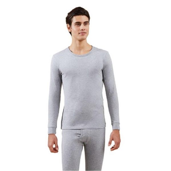 

men's thermal underwear bystelotus spring autumn cotton long sleeve o-neck johns grey burgundy l xl xxl, Black;white