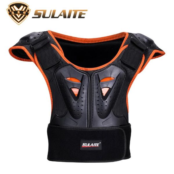 

elbow & knee pads sulaite children's roller skating back protector chest protection ridge night reflective armor children riding, Black;gray